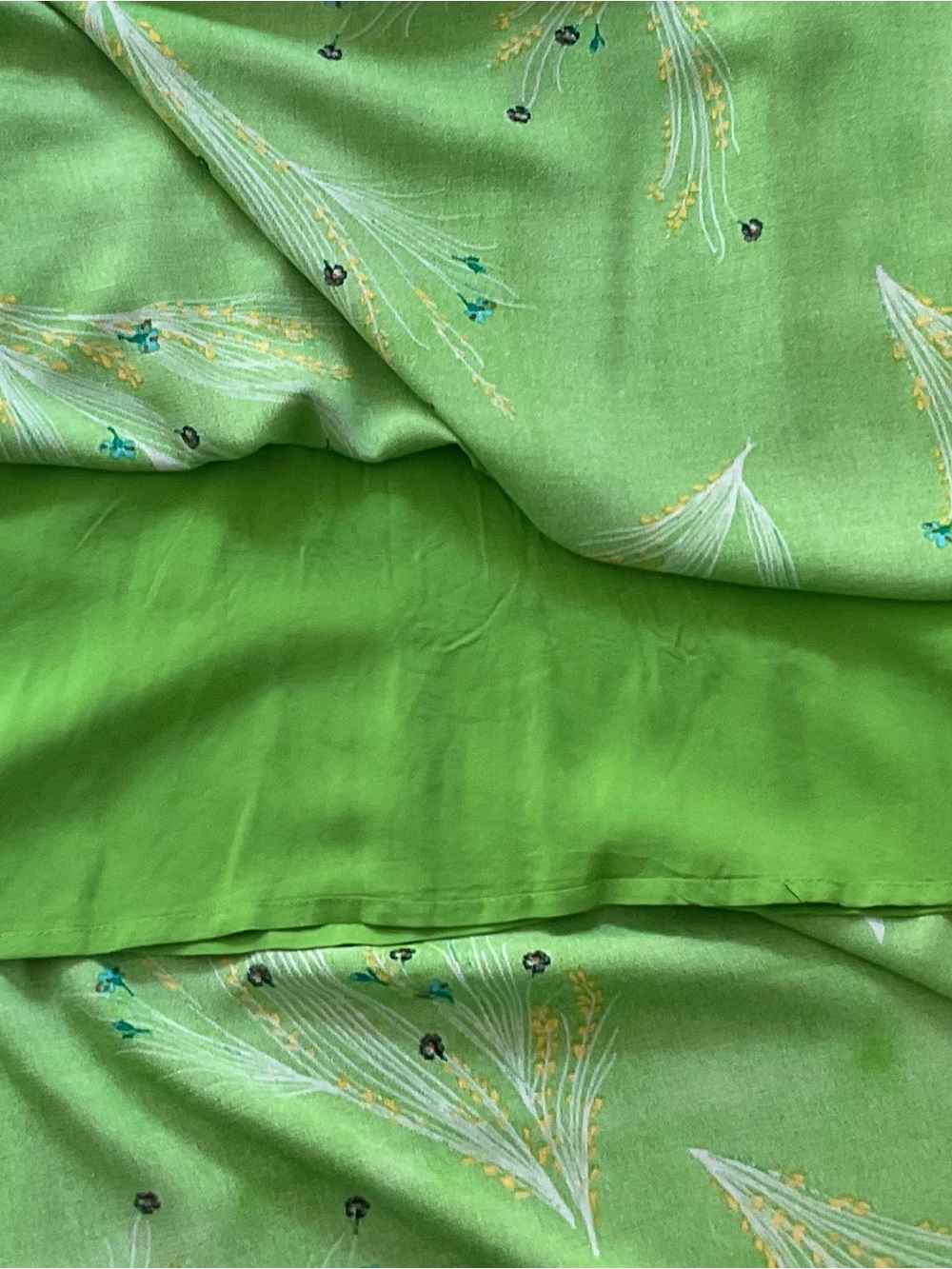 Free People Retro Floral Green V-neck Midi Dress Size 12 NWT - Picture 8 of 14